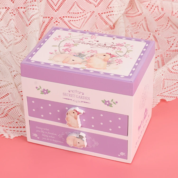 
Outstanding High Quality 2 Drawer Acessories Wood Jewelry Box Music Box 