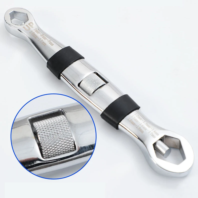 Universal 23 In 1 Ratchets Wrench 7-19mm Key Adjustable Spanner For Car Repair Multitools Hand Tool