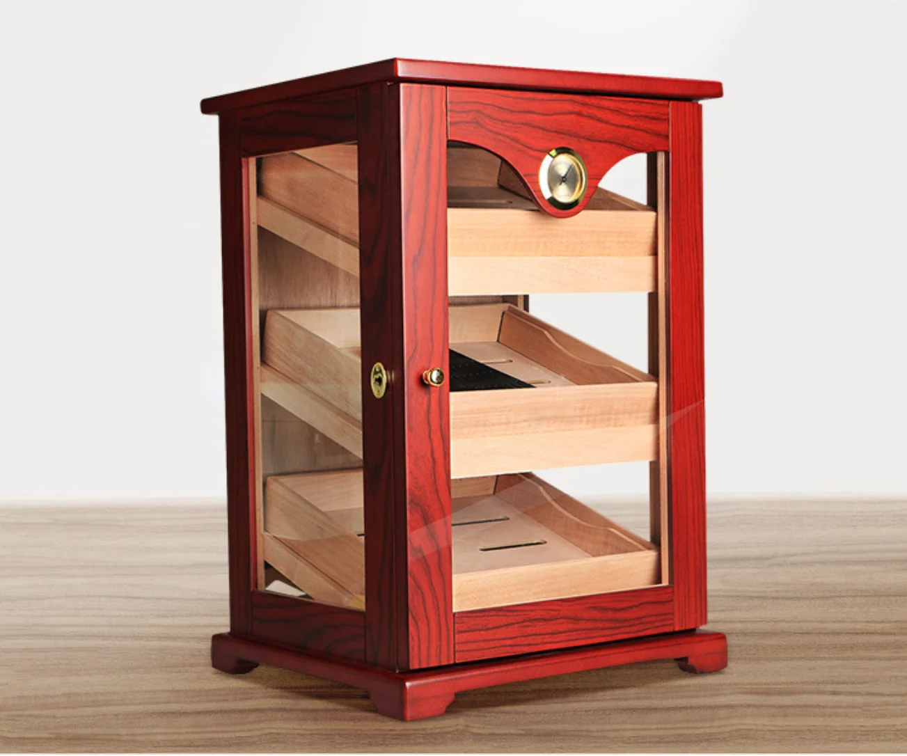 High Definition Acrylic Cigar Display Humidor Cabinet Cedar