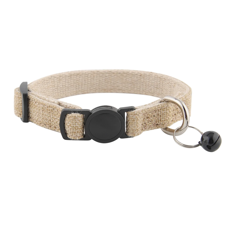 Designed By COCO BUDDY Breakaway Cat Dog Collar Lead Eco Friendly Hemp Fabric  Pet Cat Collar with Bell 10 Colors in stock