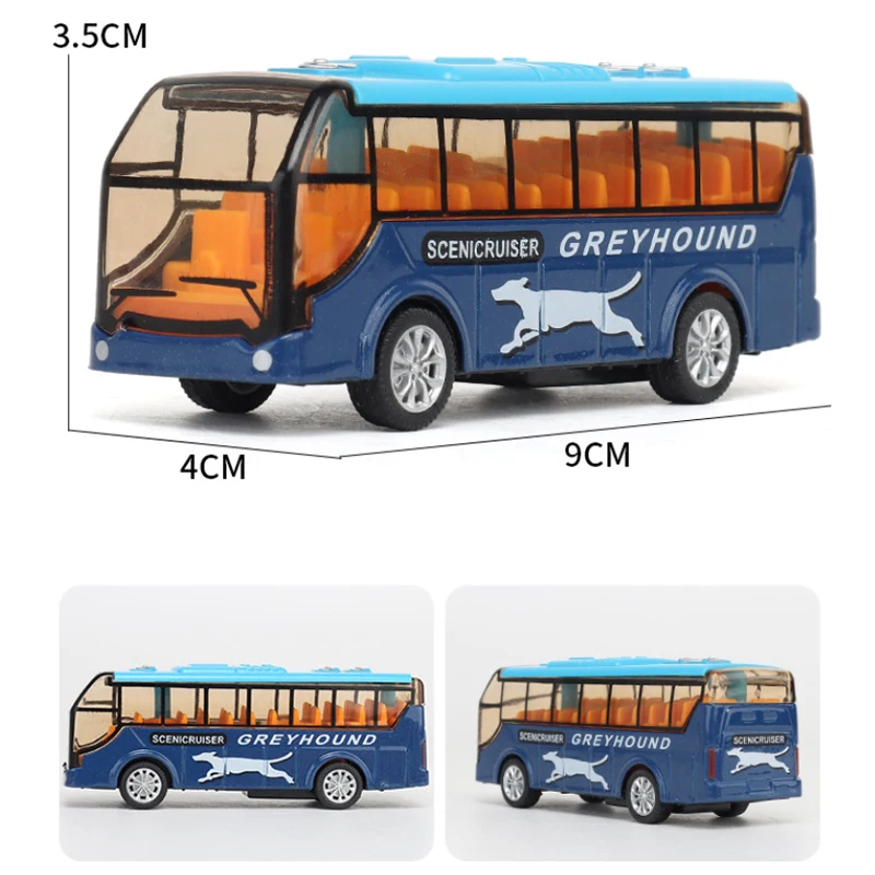 2021 Diecast Toy Vehicles New 4 Colors  Pull Back Diecast Min Alloy Toys City Bus Kids Diecast Toy Vehicles