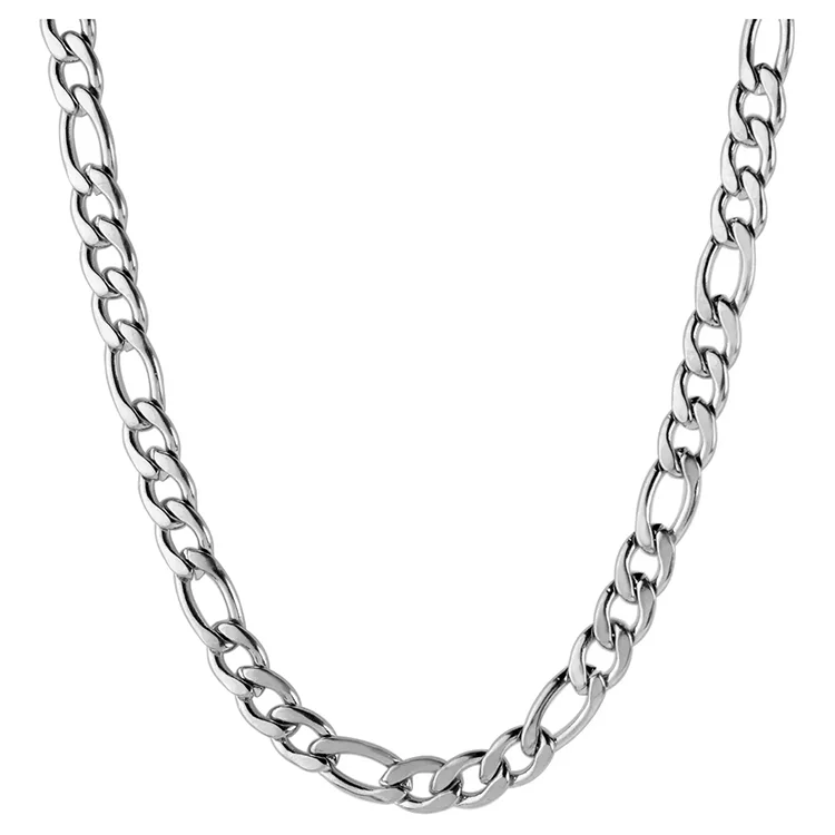 high quality 4.5mm stainless steel figaro chain necklace
