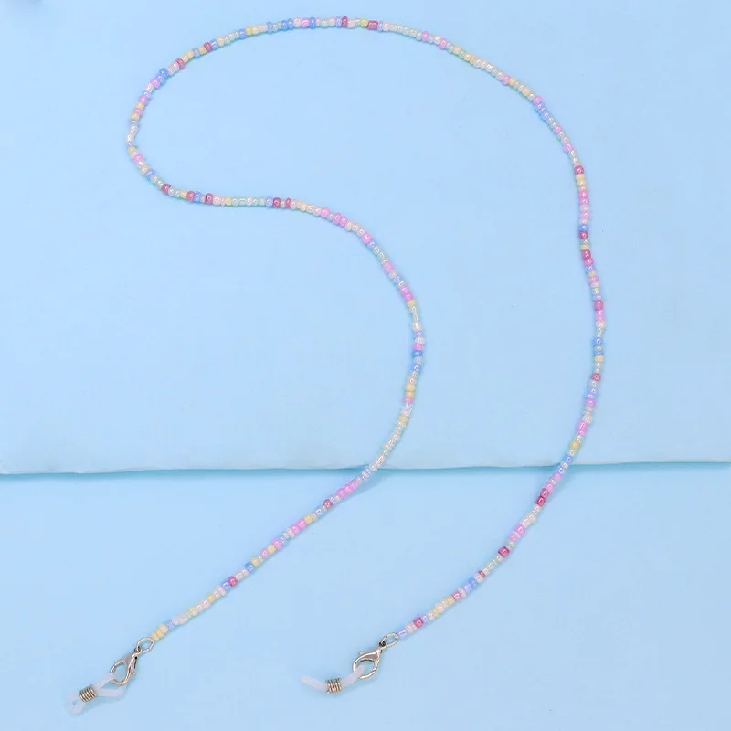 Персонализированные бусины из полимерной глины ручной работы, изысканные розовые бусины из семян, цепочка, маскировка очков, ловушка для детей