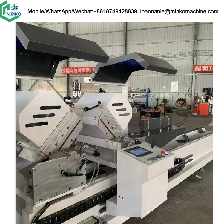 Automatic aluminum PVC profile CNC cutting center upvc window making machine 45 and 90 degree aluminum cutting machine