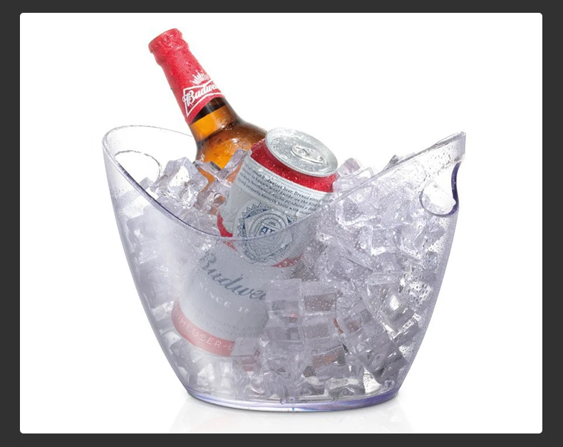 Direct Factory Parties Ice Bucket Plastic Oval Storage Tub Beer Bottle Drink Cooler Bin Baskets Clearer Party Beverage Chiller
