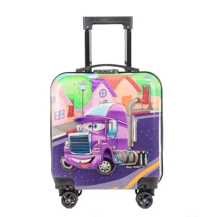 New Arrival 18 Inch Abs Travel Luggage Cartoon Suitcase For Kid Universal Wheel Trolley Case With Different Patterns