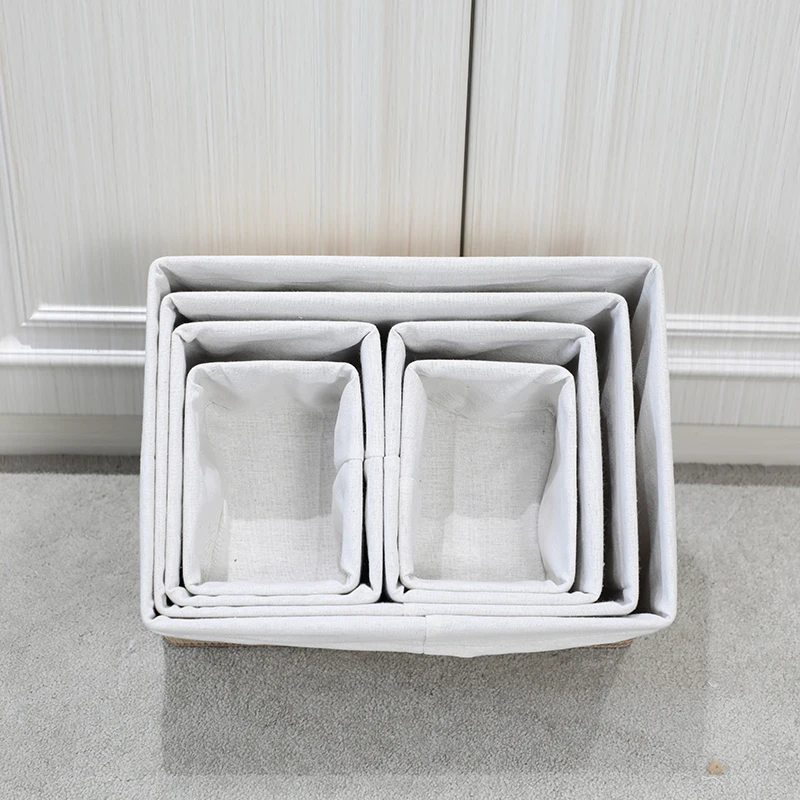  Practical and eco-friendly set 6 home storage bamboo baskets weaving wholesale