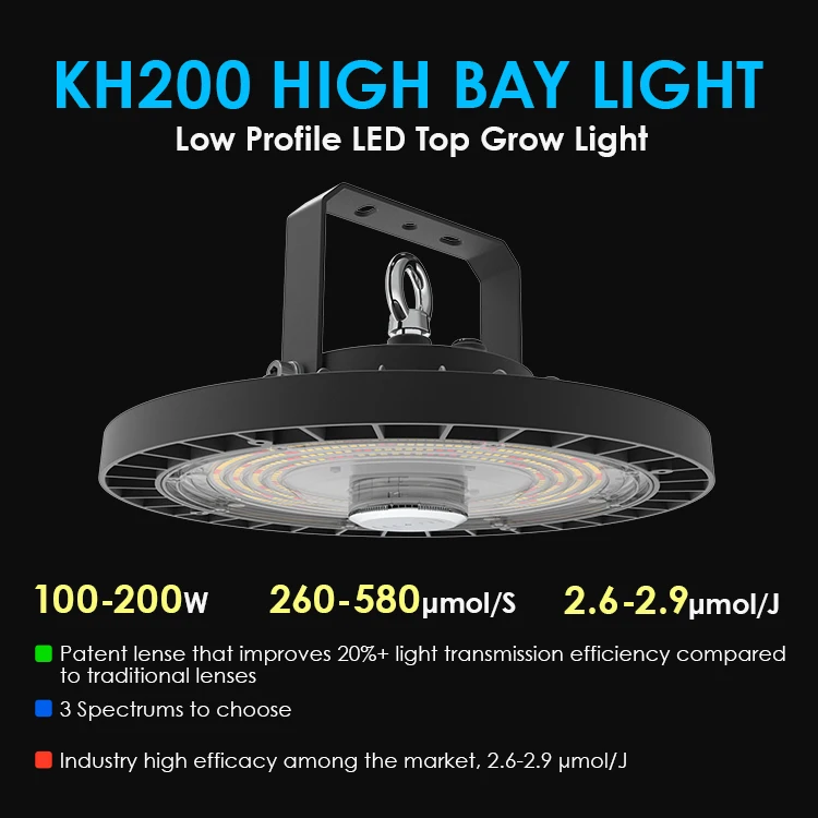 Warehouse Lighting Full Spectrum 110V 277V 100W 150W 200W Highbay LED Grow Plant Lamp For Hydroponic Horticulture Garden