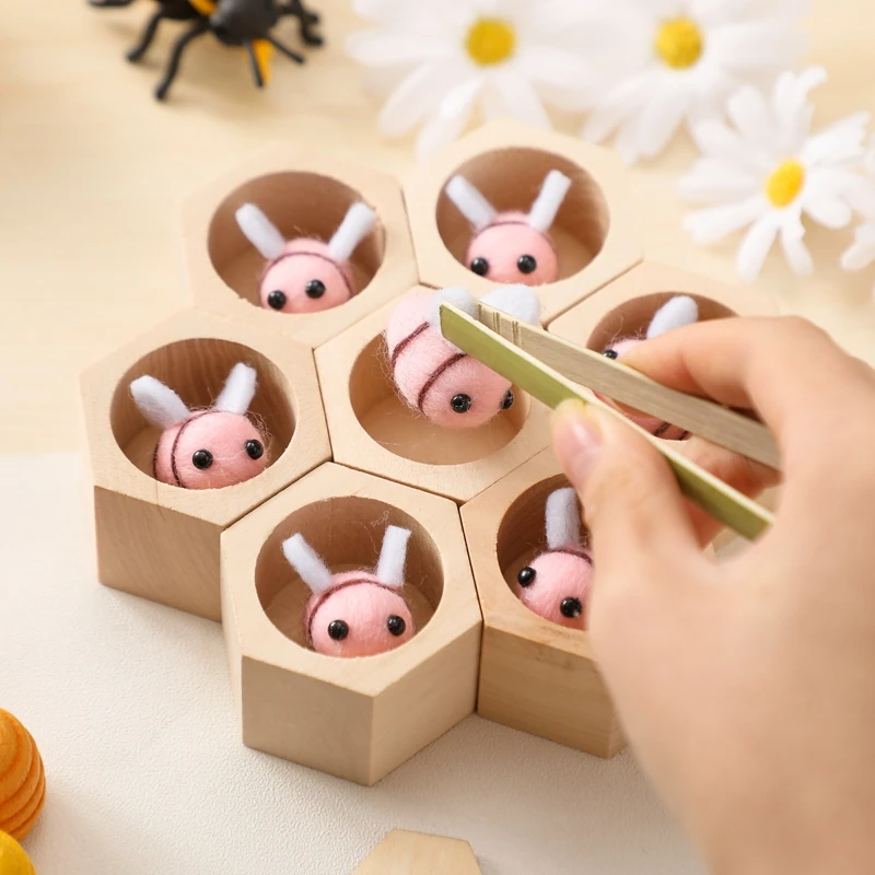 Wholesale Exclusive Montessori wooden beehive toys Educational Sensory toys Montessori Bee Toy for Children Kids