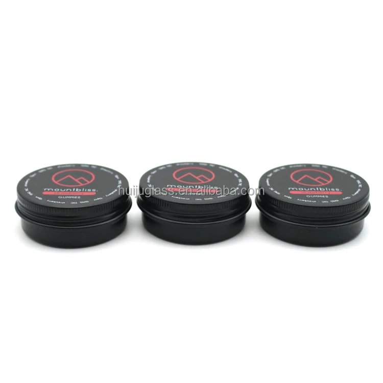 Black 15g 30g empty saffron tin boxes small saffron metal box round packaging saffron tin cans for gift