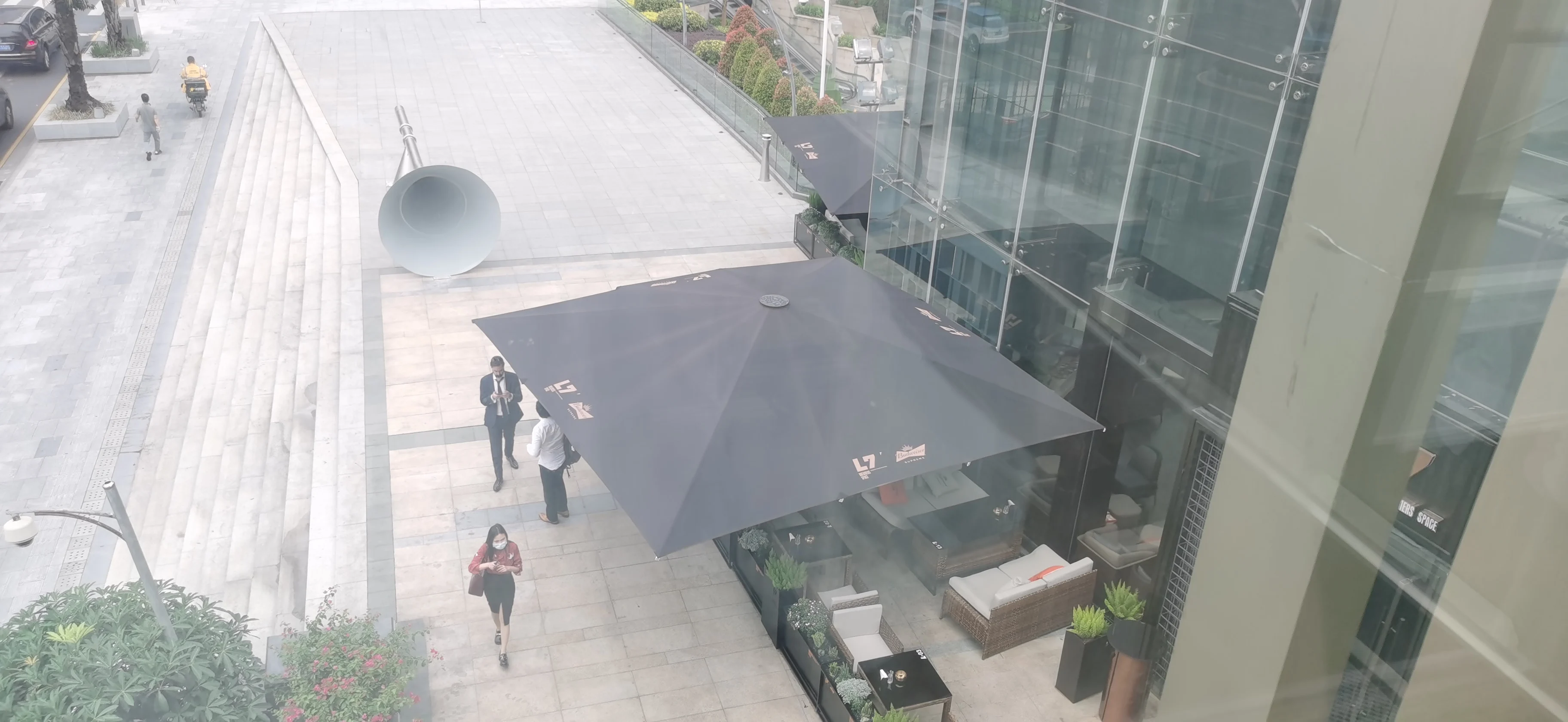 Large Luxury Starlight Umbrella with LED Light/ Bluetooth Cafe Swimming Pool Garden Outdoor Sun shading Parasol Umbrella