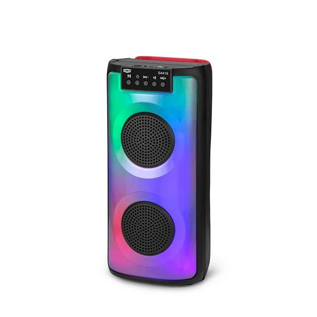 4 inch horn *2 10W 1500mAh LED RGB Light Atmosphere Music Stereo Bluetooth Wireless Portable BT Party Speaker