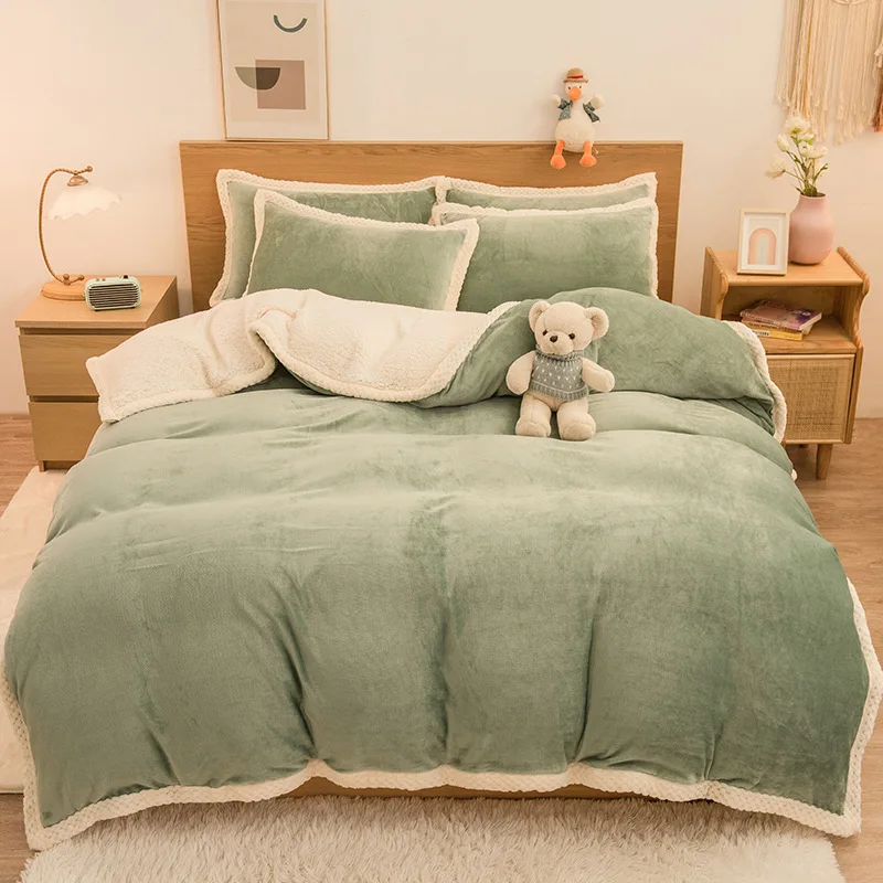 100% polyester microfiber Shaggy, Comforter Sets King Size 3 Pieces Ultra Soft Sherpa Reversible Bedding Faux FurComforter Set/