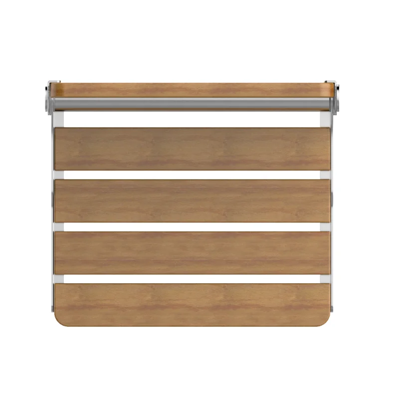 Custom Easy installation Bathroom Folding Shower Seat Wall Mounted Home Care Bathroom Bench Foldable Wooden Shower Seat