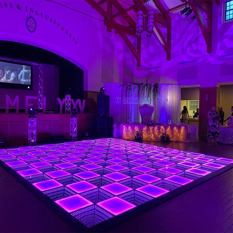 Magnet outdoor/indoor 3d dance floor panels 50x50cm dj lights beautiful effects
