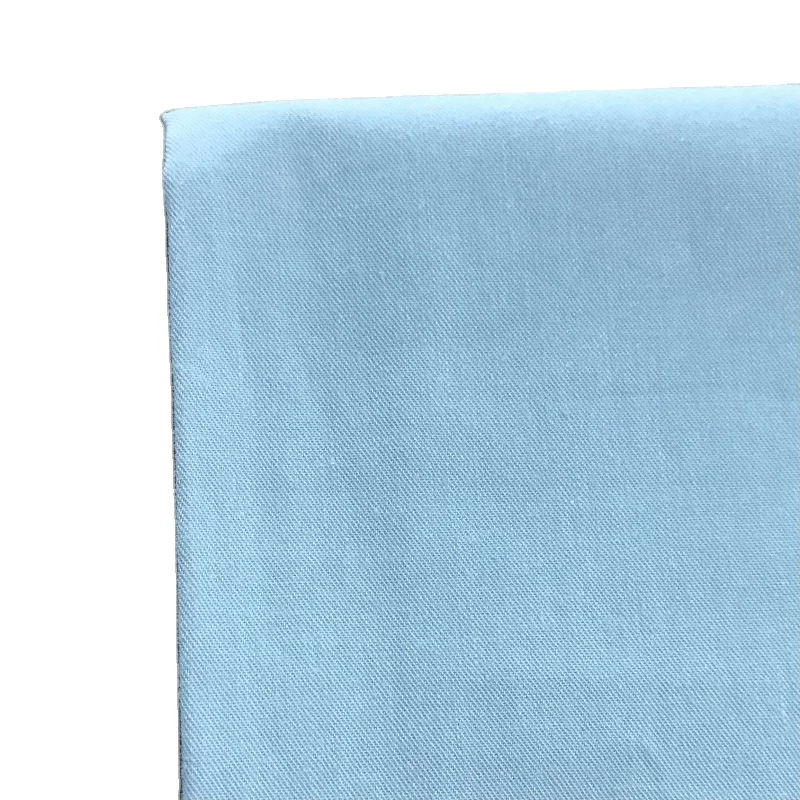 Пухонепроницаемая 100% хлопок 40x40 143x112 2/1 саржевая голубая ткань для постельного белья