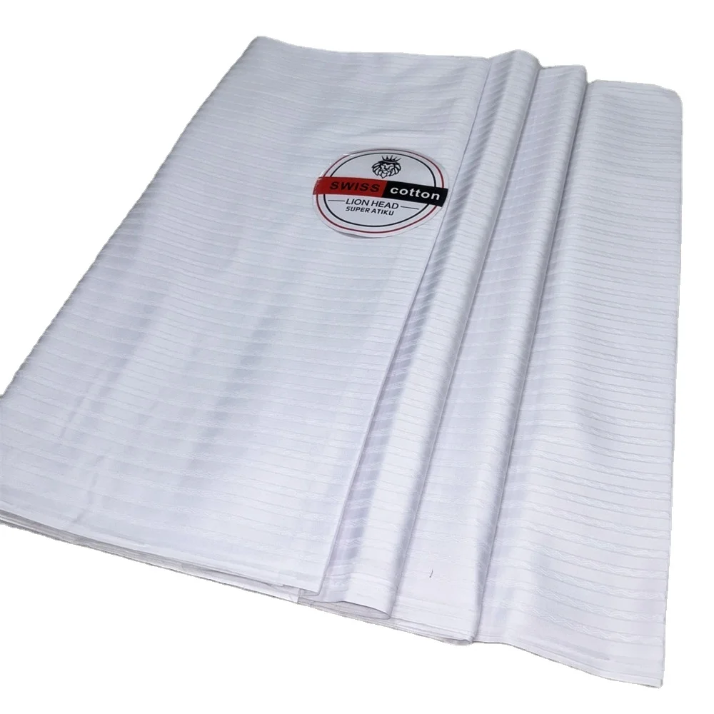 2023 African Atiku Fabric Nigerian Men Material Lace Fabrics African Swiss Cotton Voile Lace Switzerland  For Men Clothes