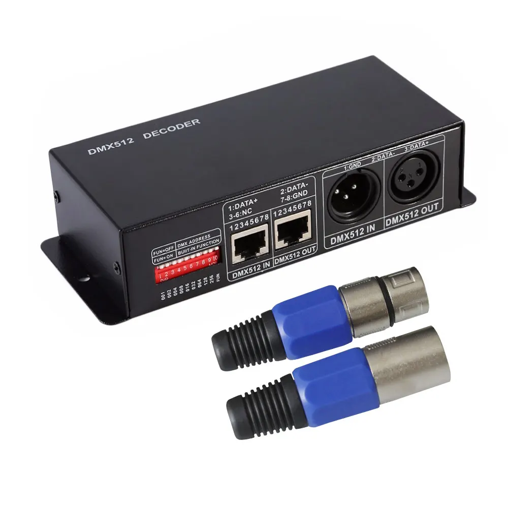 Lowest price mini 5v 12v 24v led rgb rgbw lighting controller xlr dmx 512