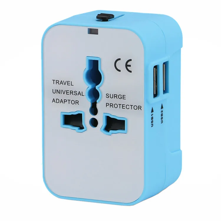 
Dual USB 2100MA universal travel adapter for multi plugs UK EU AUS US universal 