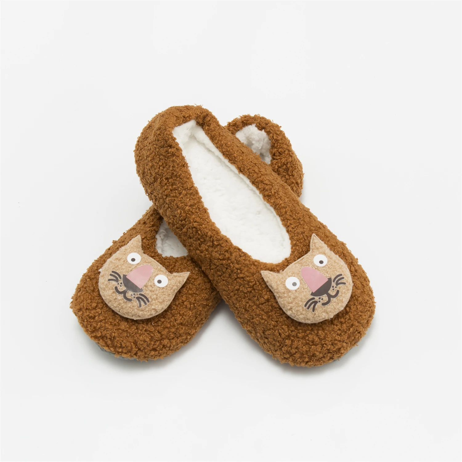 Factory price fuzzy velvet slipper socks kitten ballet  shoes indoor for women