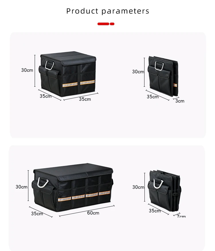 rose red Versatile and durable  Foldable Car Storage Box Convenient Backup Supplies Storage Organizer