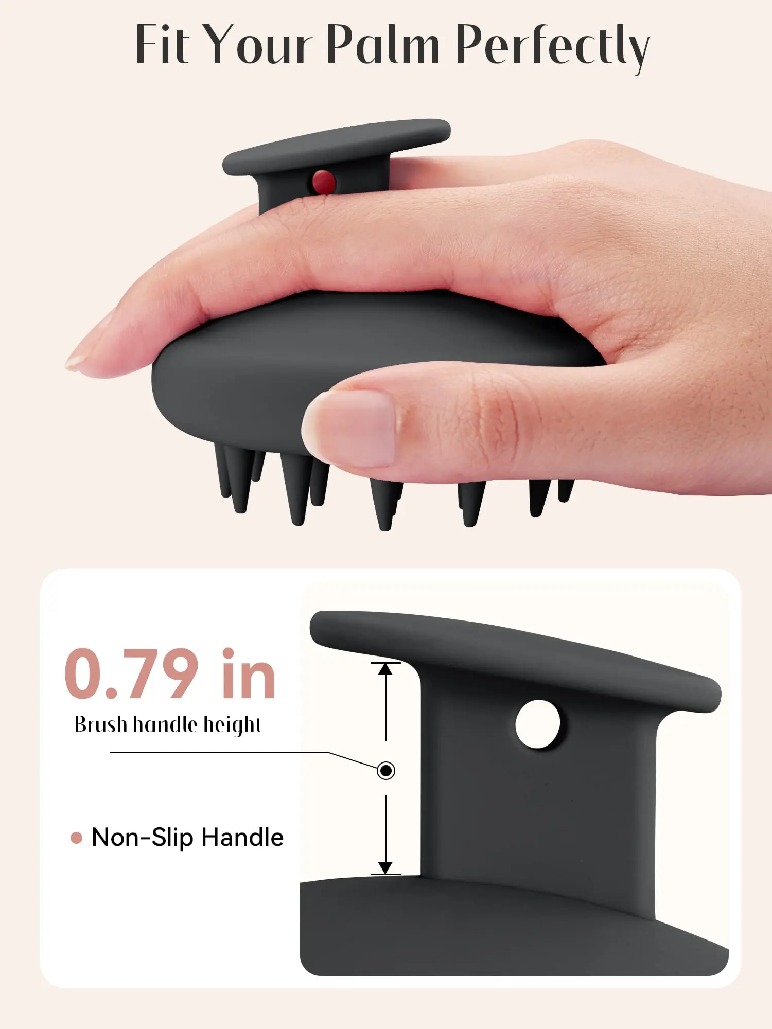 One Piece Non-slip Handle Deep Cleansing Exfoliation Soft Silicone Bristles Scalp Massager Hair Scrubber Shampoo Brush
