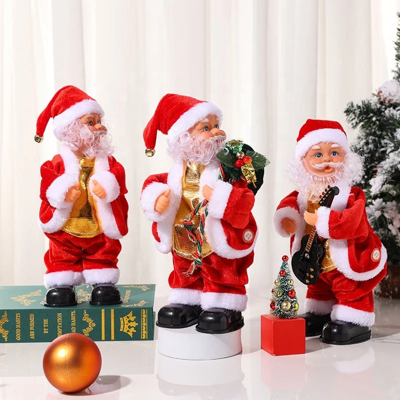 Electric Shaking Hip Christmas Gifts Doll Toys For Santa Claus Dolls Ornaments Christmas Decorations Kids Stuffed Plush Toys