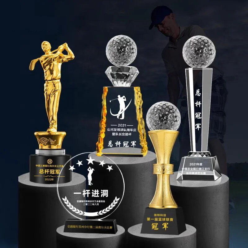 Yiwu Collection Professional Wholesale Golf Trophy Customized Golf Trophies And Awards Wholesale Glass Golf Trophy Blanks