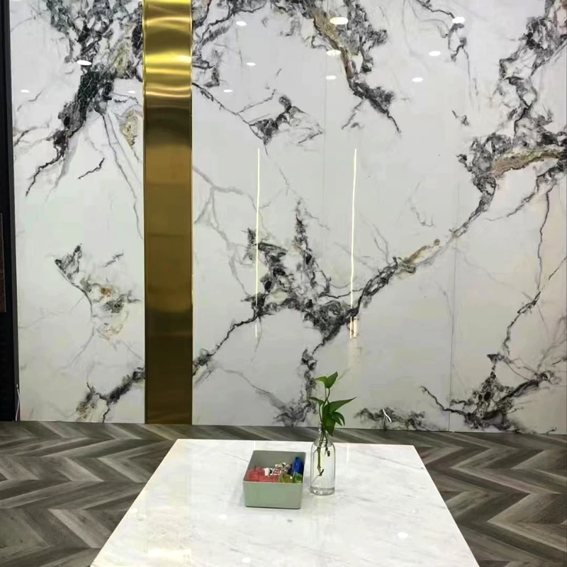 Wholesale Glossy Design House Decorative Pvc wallBoard Television background UV wall marble panel