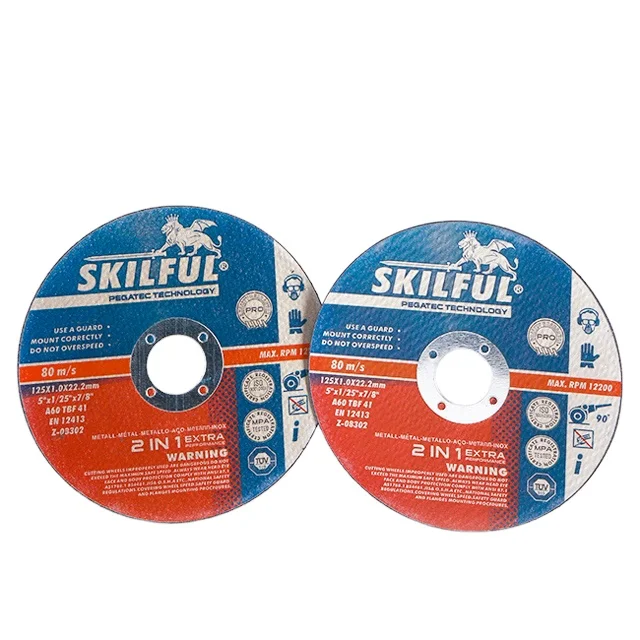SKILFUL 5 Inch 125x1x22.2mm High Speed Cutting Wheel Abrasives Metal Grinding Discs