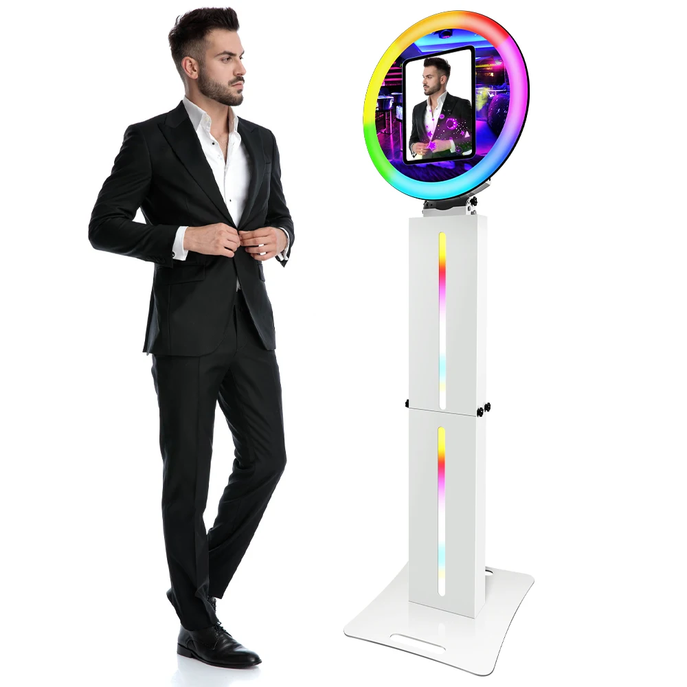 Portable Case Rgb Ring Light Led i-pad Photo Booth Kiosk Faceplate i-pad Photo Booth Shell Photobooth For Sale
