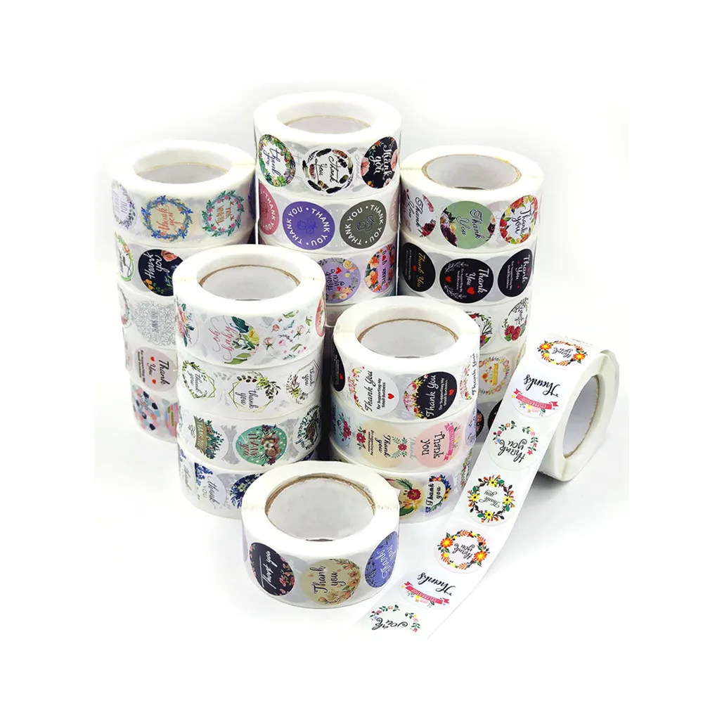 Custom Thank You Sticker for Shopping with US 1.5 inch 500Pcs Thank You for Your Order Round Retail Price Labels