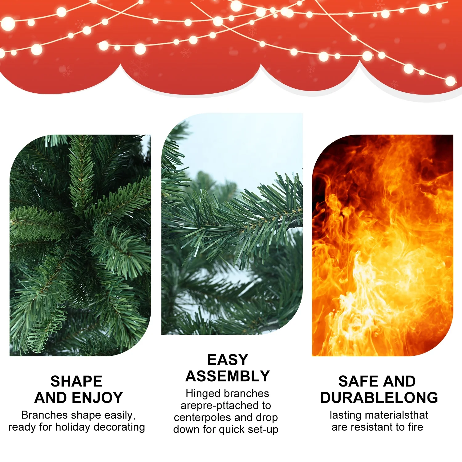 On Sale Artificial Cheap Christmas Tree 3 Meters with Led Lights Decorations for Home Hotel Used