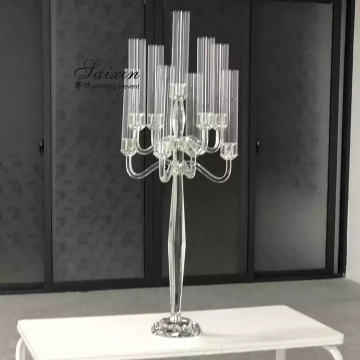 ZT-271L 9 arms Crystal candelabra  for wedding centerpieces decorative