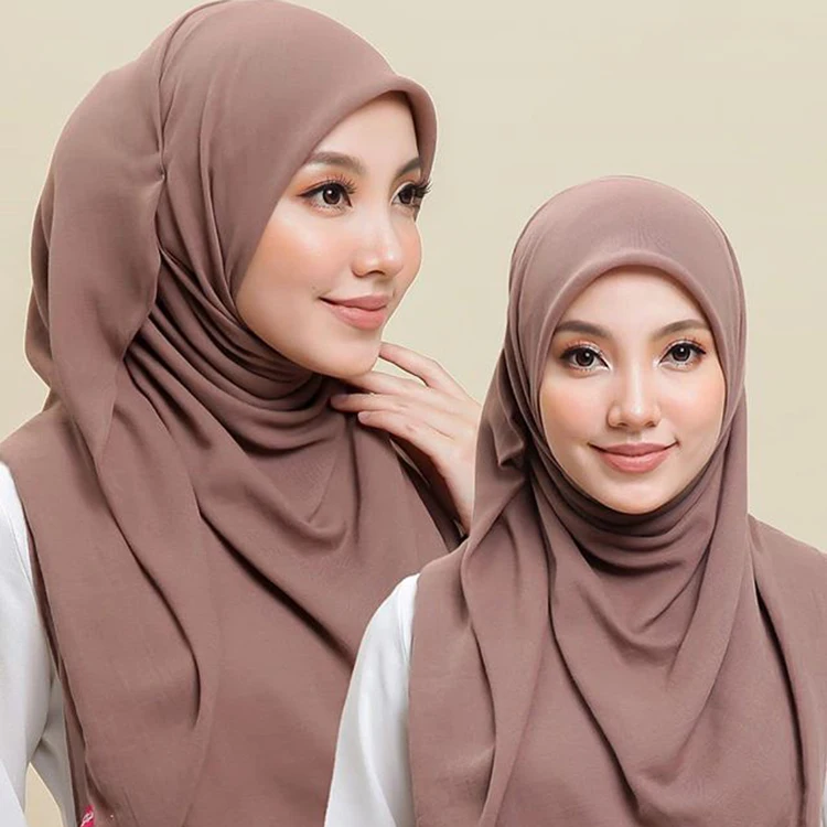 Оптовая продажа высокое качество в наличии 110 см * квадратный хиджаб Tudung Bawal мягкий простой 60 цветов для