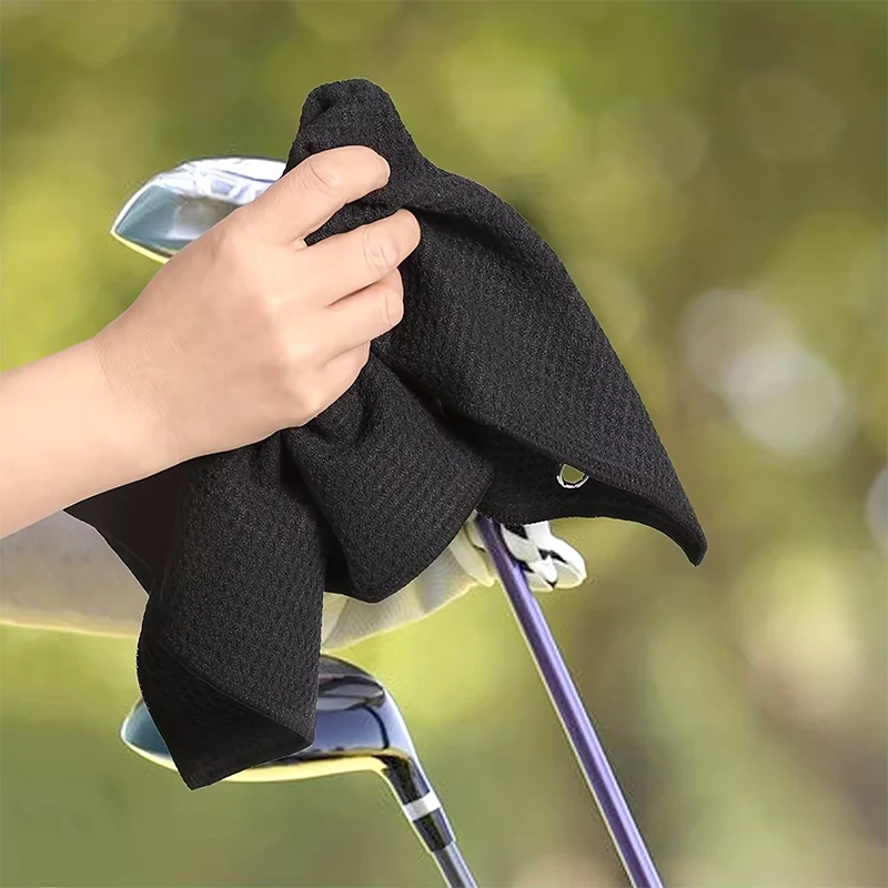 Custom Golf Ball Club Cleaning Towel Embroidered Golf Towel Microfiber Magnetic Embroider Golf Towel