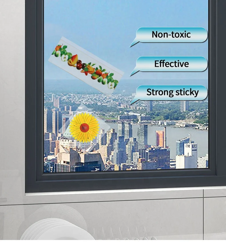 OEM&ODM Non Toxic Fly Trap for Home, Indoor Fruit Fly Catcher Sticker, Safe Home Fruit Fly Trap