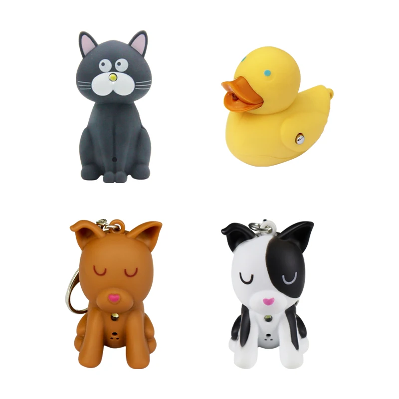 Брелок для ключей с животными милые домашние животные теленок свинья утка лягушка пластиковый брелок