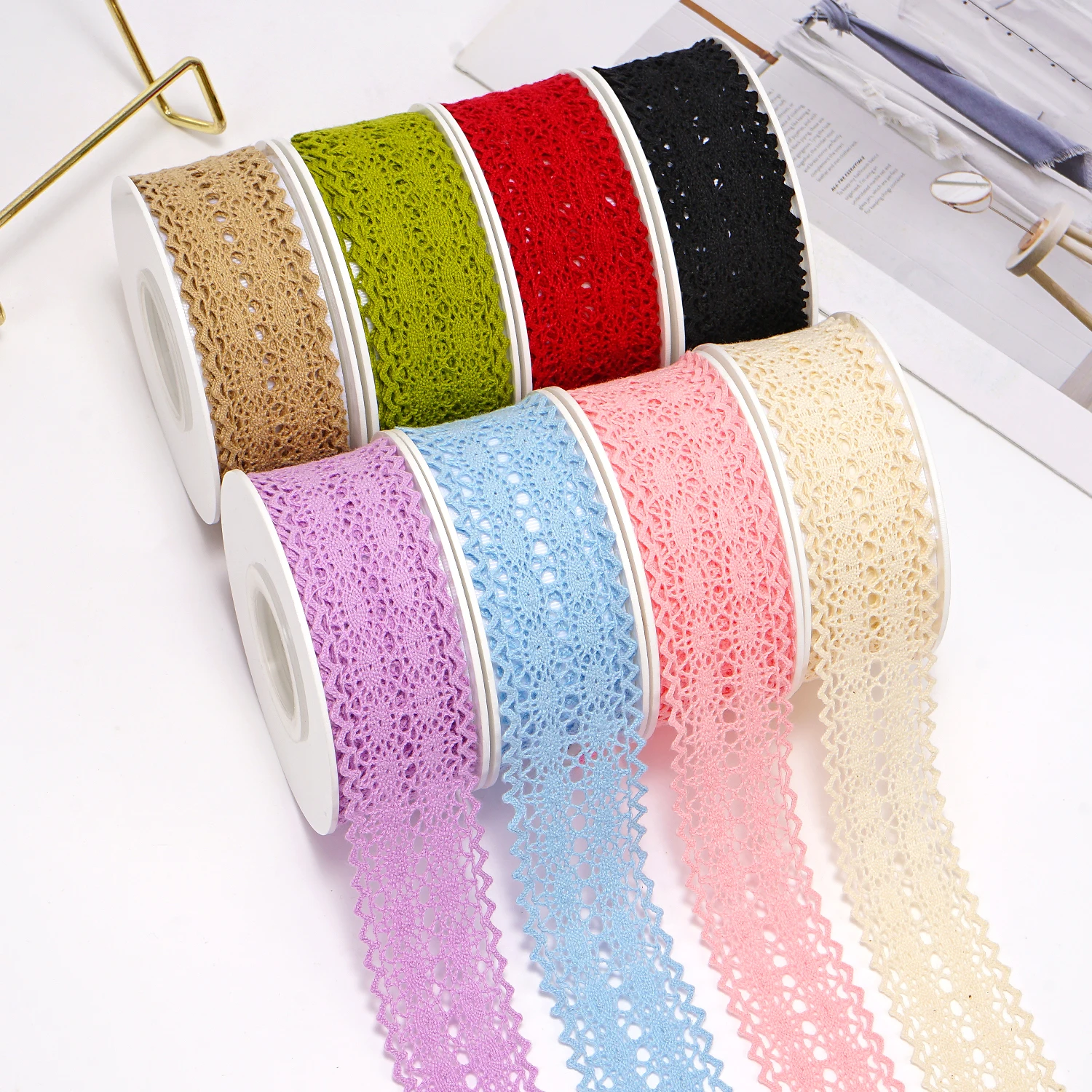 Кружевная лента с логотипом, для упаковки подарков, для свадебной вечеринки, для декоративных поделок, оптом