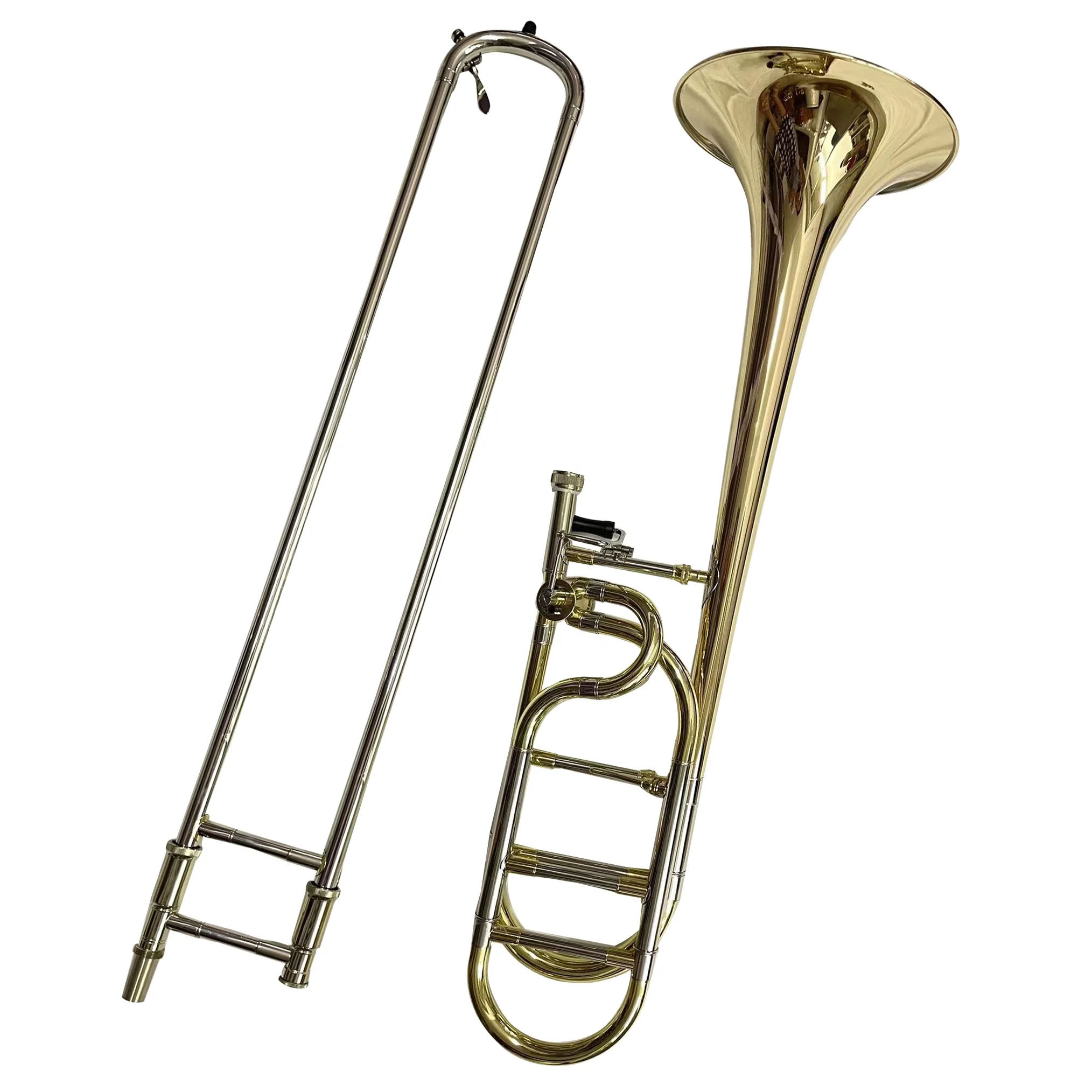 Yellow brass material slide trombone Factory produce high quality slide tenor trombone
