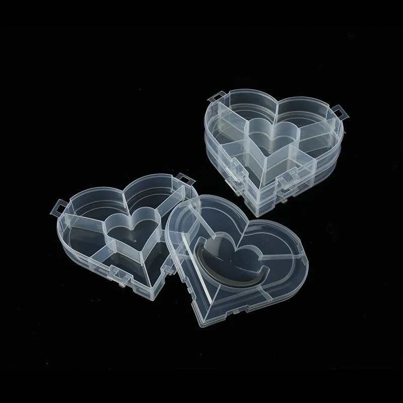 Fashion Design Large Love Heart Three-layer Multi-grid Jewelry Box With Portable Rubber Band Hairpin Storage Desktop