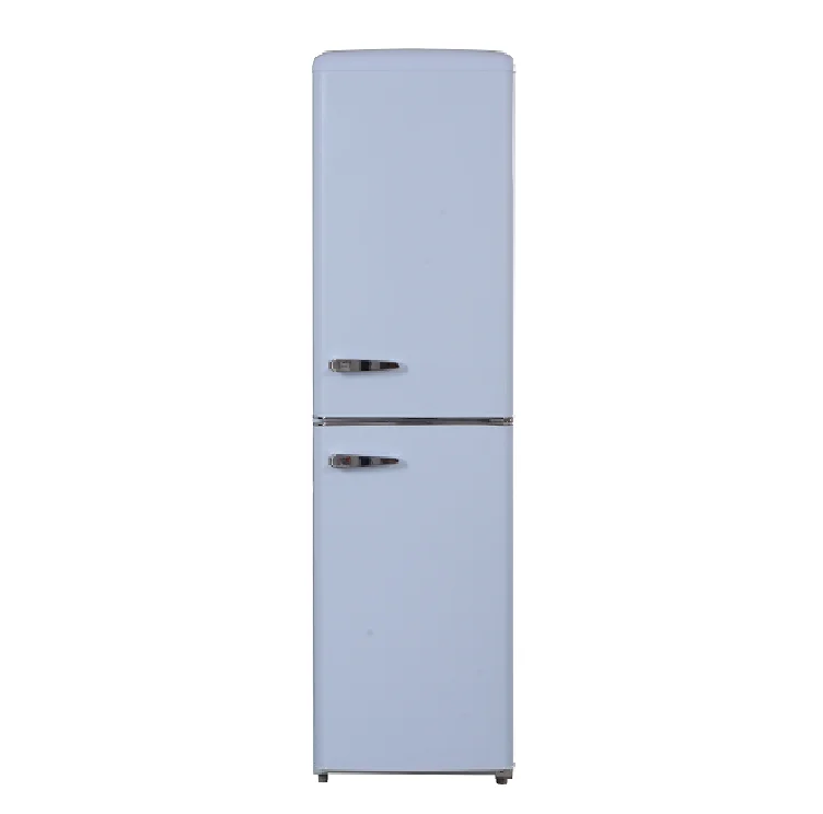 Most popular Retro table top larder 257L colorful mini fridge double door refrigerator handle BCD_251LH for home and hotel