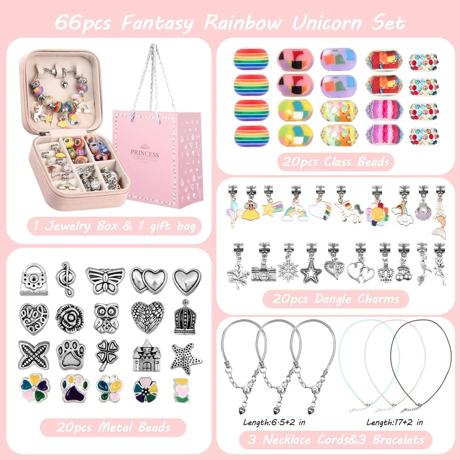 Charm Bracelet Making Kit Teen Girls Beads Jewelry Making Kit Arts Crafts Gifts Set With Portable Bracelet Organizer Box