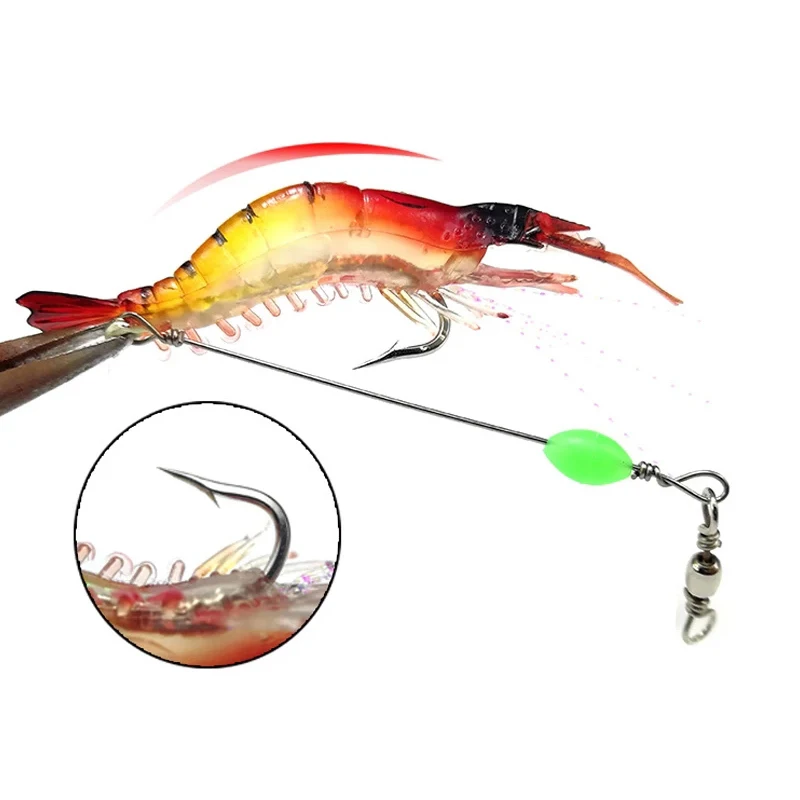 Factory Price Custom 6g 9cm Soft Swin Bait Luminous Silicone Fishing Bait Bionic Shrimp Lures