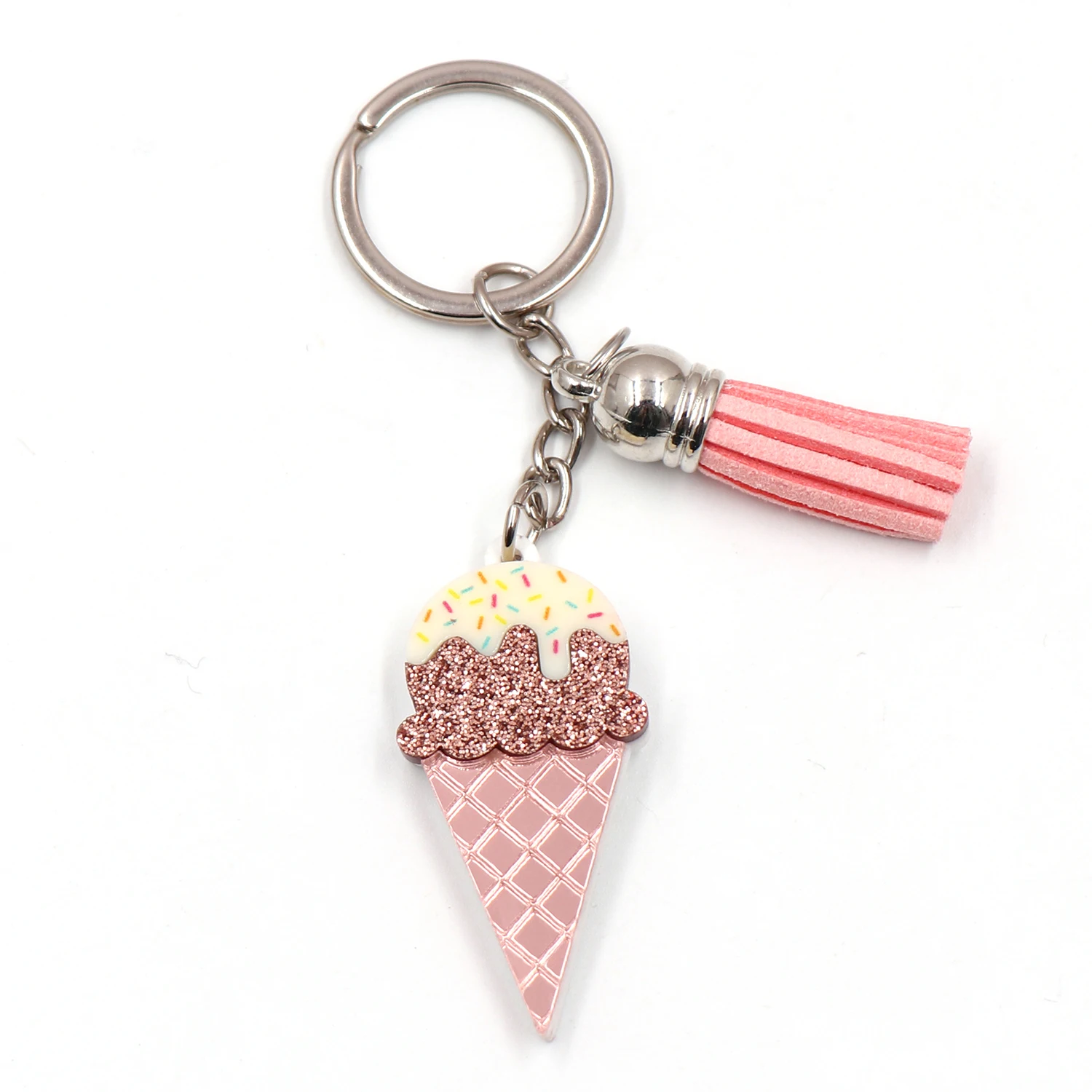 Customized KHS274KH1216 CN Ice Cream TRENDY Acrylic Keychain New Product with UV Printing on Stainless Steel Plastic Materials