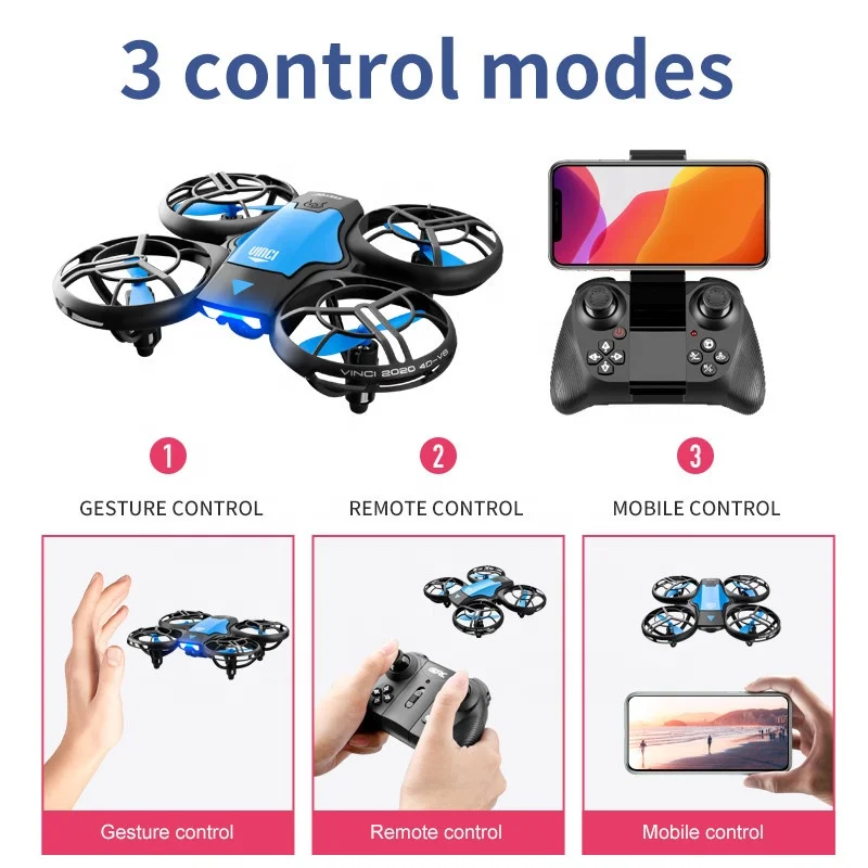 V8 New Mini Drone 4K 1080P HD Camera WiFi Fpv Air Pressure Height Maintain  Foldable Quadcopter RC Dron Toy Gift