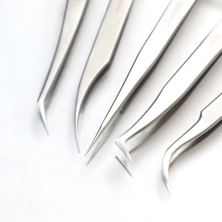 Stainless Steel Tweezer Eyelash Applicator Diamond Volume Tweezers With Comb For Eyelash Extension Best Eyelash Lahes Tweezers