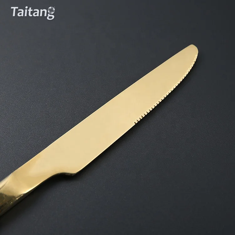 Wholesale Restaurant Stainless Steel Gold Flatware Cutlery Set Sale Knife Spoon Fork Sets Gold Dinnerware West Cutlery Set