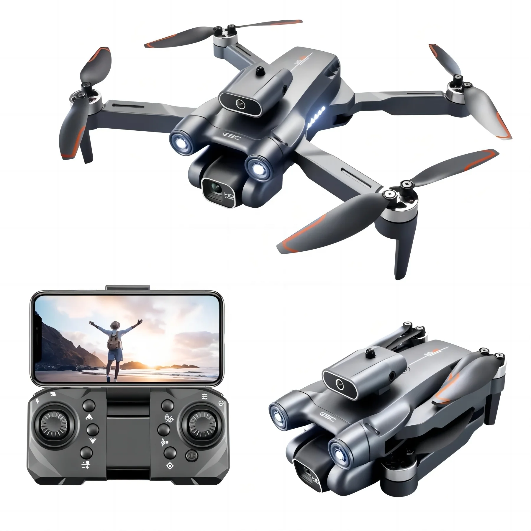 4k Camera WIFI APP Remote Control Flying Toys  Foldable Mini RC Drone with Camera for Beginner Kids Gift