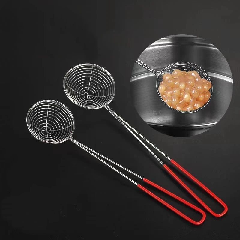 Stainless steel pearl spoon pearl powder round spoon, hot pot spoon, milk tea shop pearl colander
